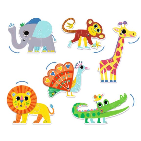 Djeco - Puzzle duo bewegende dieren - Afbeelding 2