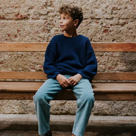 Yuki - Knitted sweater Navy - Afbeelding 2