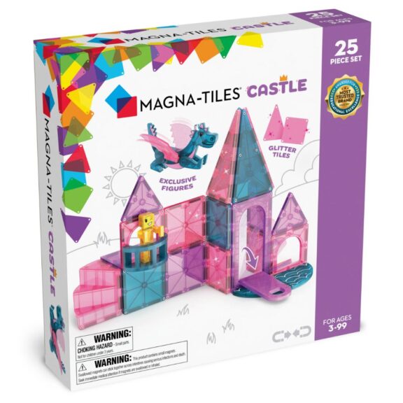 MagnaTiles castle 25 pieces glitter draken prinses magnetische bouwstenen kasteel