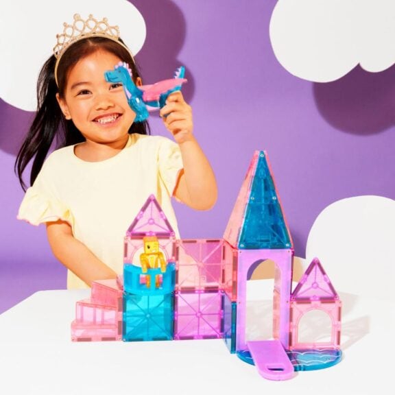 MagnaTiles castle 25 pieces glitter draken prinses magnetische bouwstenen kasteel
