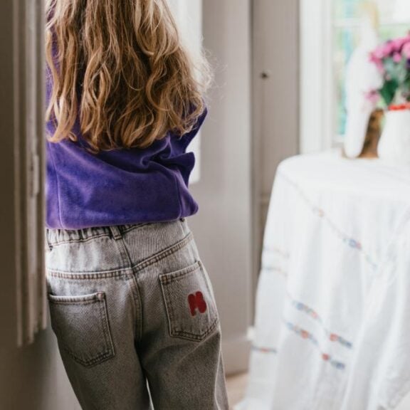 Petit Blush baggy fit jeans grey duurzame kinderkleding denim