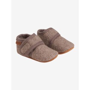 En Fant - Baby Wool slippers walnut slofjes babyschoentjes wol fleece stappers klittenband kraamcadeau