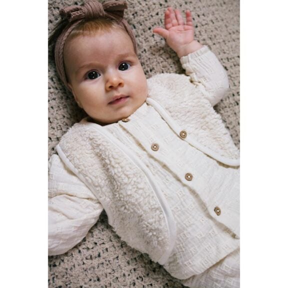 Riffle Amsterdam - Gilet Babou Teddy vest beertje creme beige off-white
