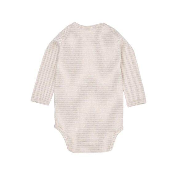 Copenhagen Colors BABY STRIPED WRAP BODY LONG SLEEVE BEIGE STRIPE overslagromper babykleding kraamcadeau streepjes