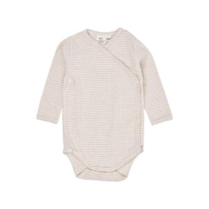 Copenhagen Colors BABY STRIPED WRAP BODY LONG SLEEVE BEIGE STRIPE overslagromper babykleding kraamcadeau streepjes