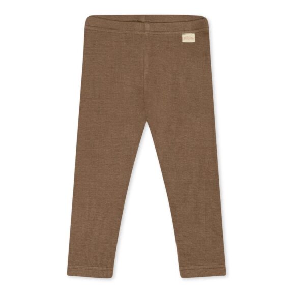 Petit Piao - Legging Chocolate Brown geboortepakje unisex rib kraamcadeau boxpakje babykleding