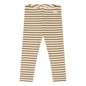 Petit Piao - Legging Chocolate Brown stripe geboortepakje unisex rib kraamcadeau boxpakje babykleding gestreept