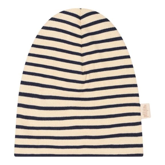 Beanie Hat Modal Striped - Indigo plum-dark off white babymutsje geboortepakje babykleding kraamcadeau