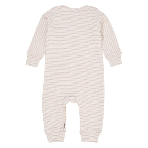 Copenhagen Colors STRIPED LONG SLEEVED ROMPER W LAPNECK BEIGE STRIPE kruippakje babykleding kraamcadeau hartjes