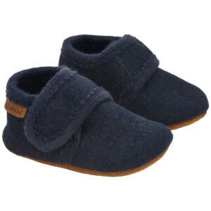 En Fant - Wool baby slippers navy sloffen slofjes wol donkerblauw voet voetjes warm schoen