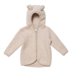 Huttelihut - Wolfleece jasje met oortjes beige