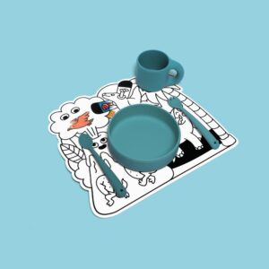 OMY - Kleuren met water - Placemats dino creatief kleurplaat placemat verven