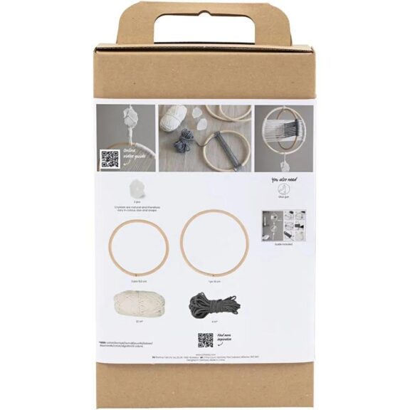 Macramé mobiel met kristal van Creativ Company, een handgemaakt decoratiestuk met kristallen details voor een rustgevende uitstraling.