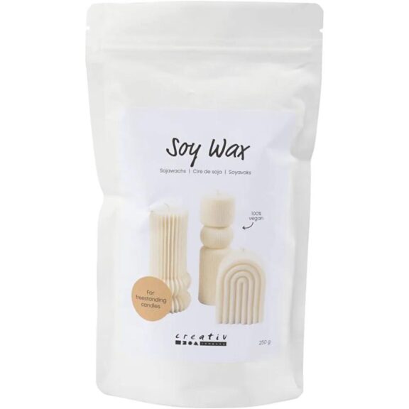 Sojawas staande kaars in crème van Creativ Company, ideaal voor het maken van milieuvriendelijke, handgemaakte kaarsen.
