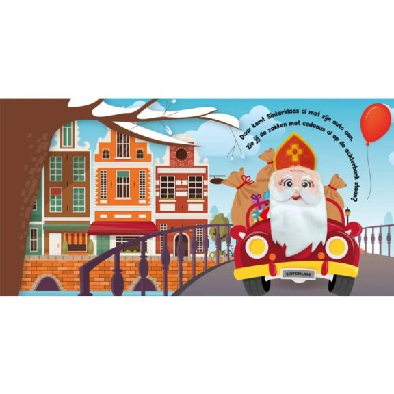 Vingerpop boekje Sinterklaas Sint Nicolaas Goedheiligman cadeau schoencadeau boek prenten piet ozosnel stoomboot