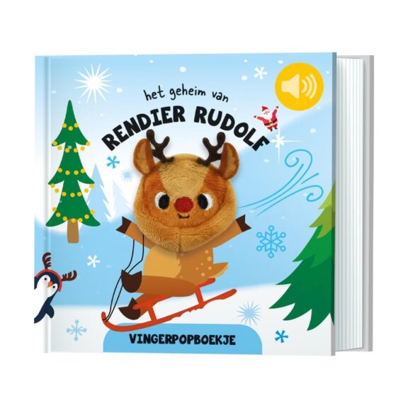 Lantaarn - Vingerpopboekje het geheim van rendier Rudolf