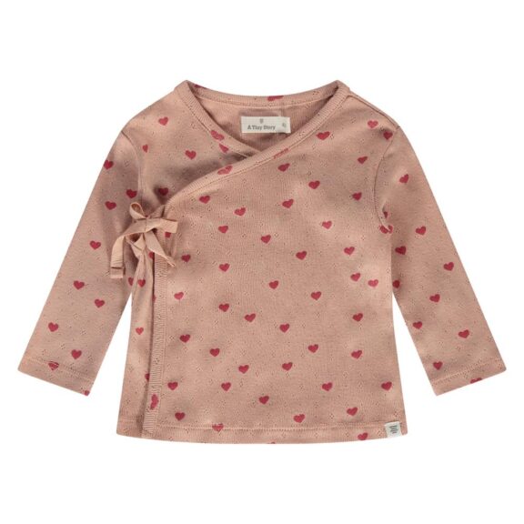 A Tiny Story - Baby t-shirt long sleeve Coral Hearts