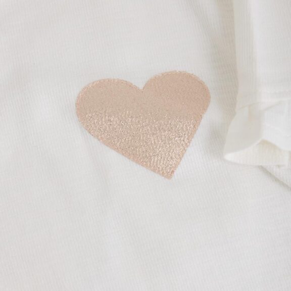 Daily7 - T-shirt Heart White - Afbeelding 3
