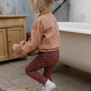Navy Natural - Legging Leopard Flower