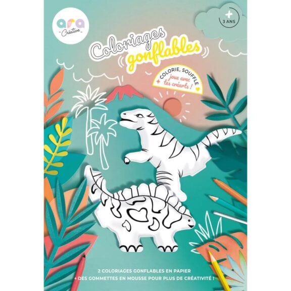 Ara Créative - Opblaasbare kleurplaten Dino's
