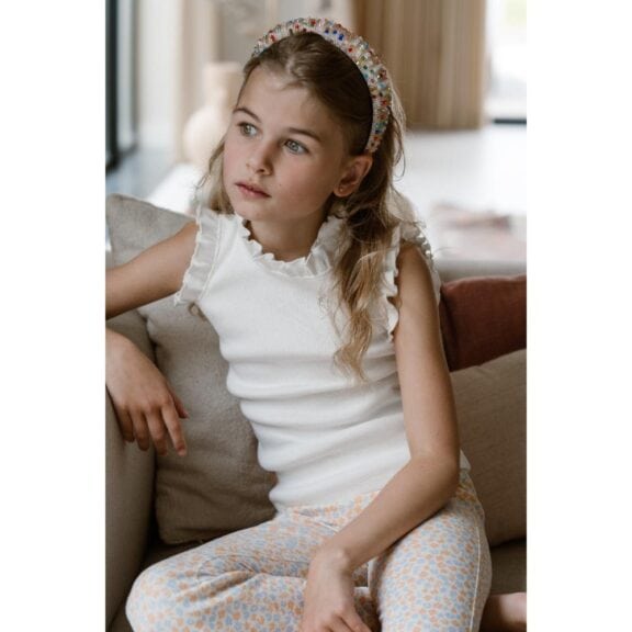 Navy Natural - Ruffle Top White Rib - Afbeelding 3