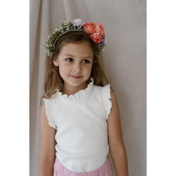 Navy Natural - Ruffle Top White Rib - Afbeelding 2