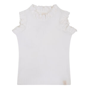 Navy Natural - Ruffle Top White Rib