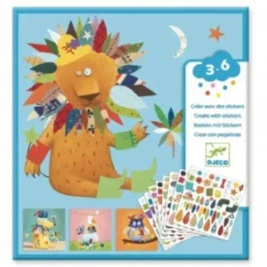 Djeco - Knutselset creëren met stickers - dieren