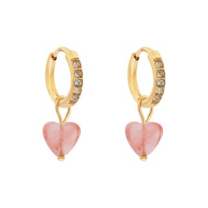 Essentialistics - Earrings fine Big Heart pink