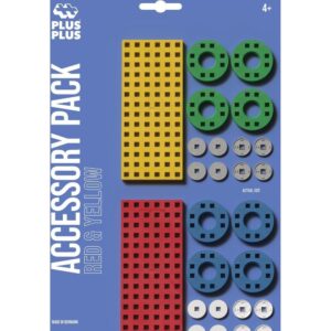 Plus-Plus - Bouwplaat Geel/rood + wielen
