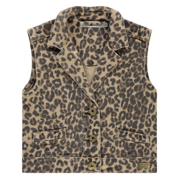Stains & Stories - Girls gilet Leopard