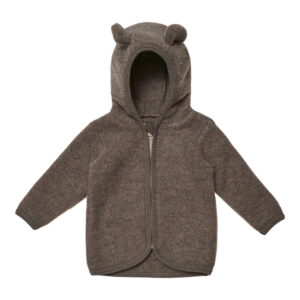 Huttelihut - Wool Fleece Jacket Ears Dark Brown