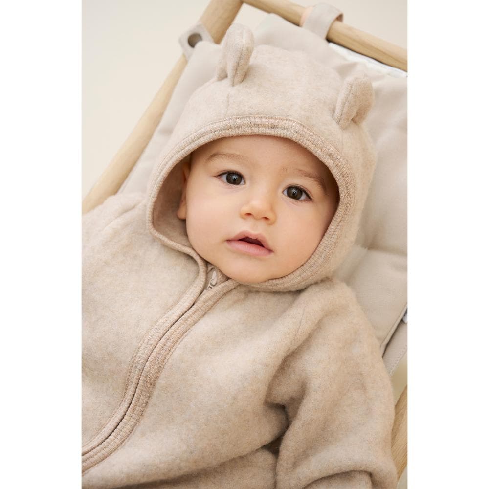 Huttelihut - Wool Fleece Suit Ears Beige - Afbeelding 4