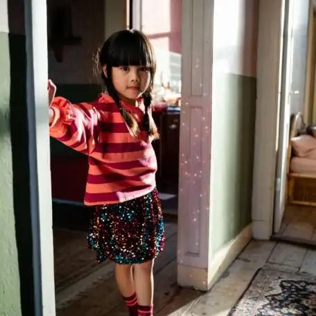 Meisjeskleding - rok en gestreepte trui - Petit Blush Sweater