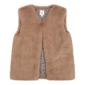 Navy Natural - Mikki Gilet Fluffy Brown