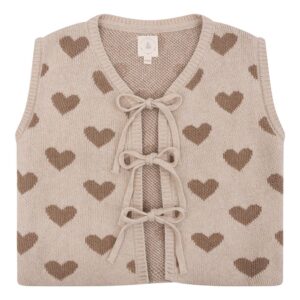 Navy Natural - Mikkie Gilet Brown Hearts