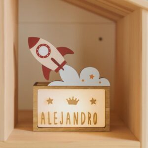 Vintiun - Personaliseerbaar lampje Raket