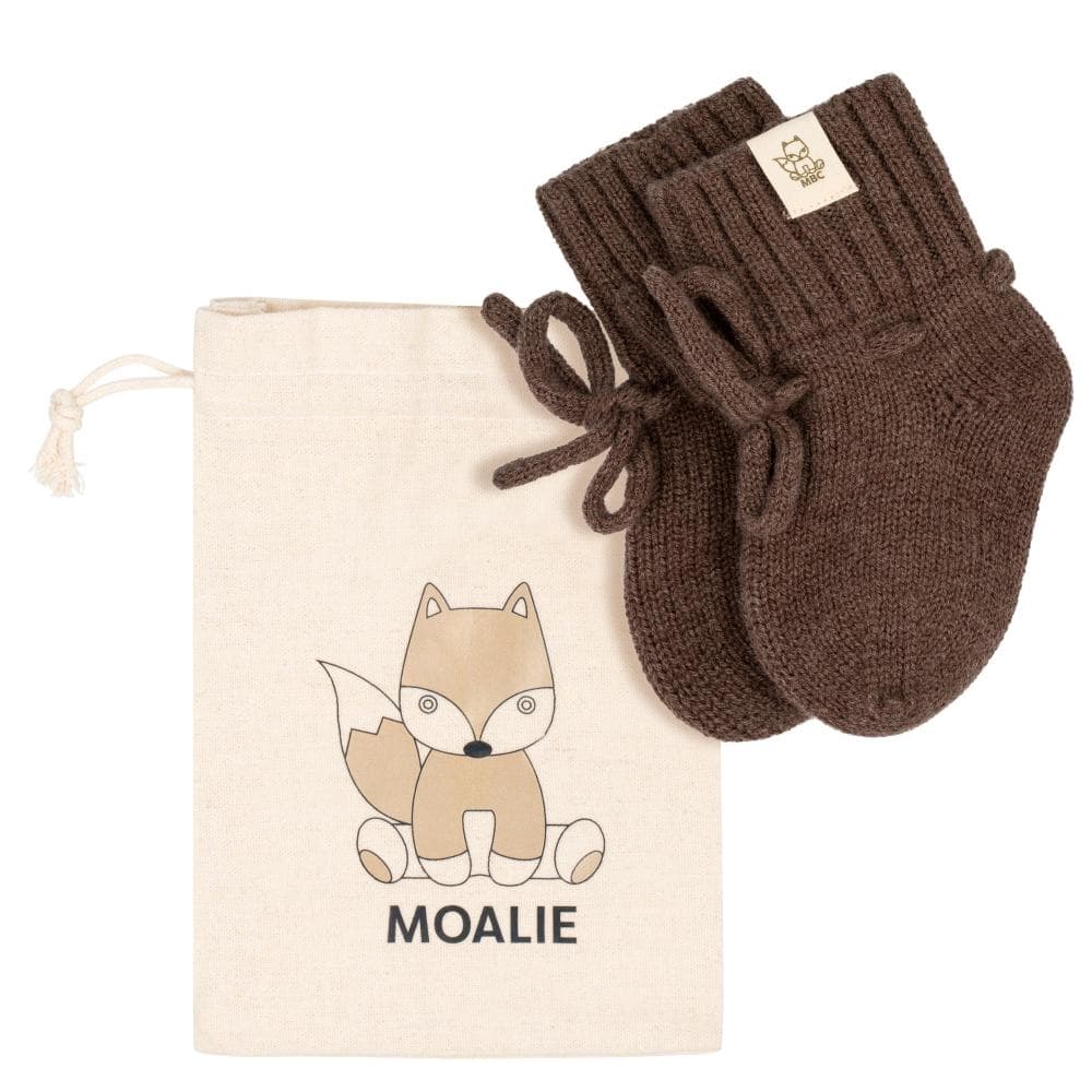 Moalie - Babyslofjes Merinowol Mokka - Afbeelding 2
