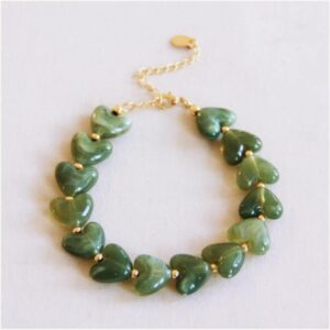 Bazou - Kralen Armband Hartjes XL Groen