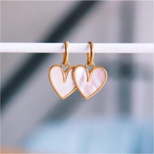 Bazou - RVS Creolen Parelmoer hart