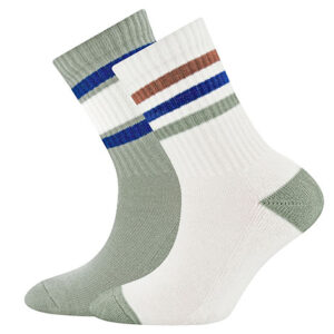 Ewers - 2-pack Tennis socks stripes groen