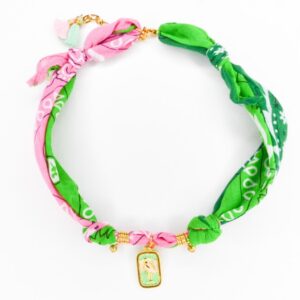 Feestbeest Kids - Bandana Ketting roze/groen