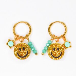 Feestbeest Kids - Oorbellen Golden Smiley