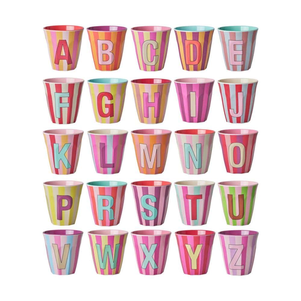 Rice - Kinderbeker Melamine Alfabet Pink