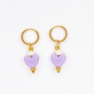 Feestbeest Kids - Oorbellen Sweetheart Purple