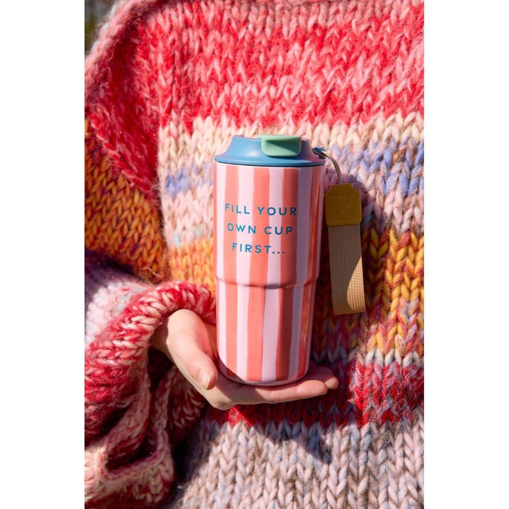 Rice - Roestvrijstalen Thermobeker Pink Stripes - Afbeelding 3