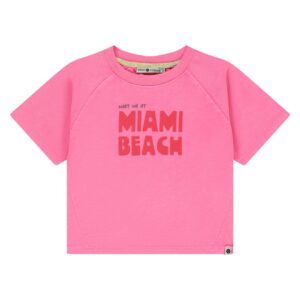 Stains & Stories - T-shirt neon pink Miami Beach