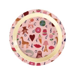 Rice - Kinderbord Melamine ABC Roze