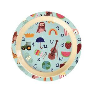 Rice - Kinderbord Melamine ABC Blauw