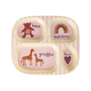 Rice - Kinderbord 4-vakken ABC Roze